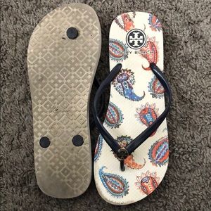 Tory Burch Sandals Navy Flip Flops
